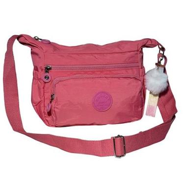 Imagem de Bolsa Feminina Transversal C/ Chaveiro Pompom - Chalex, Rosa claro