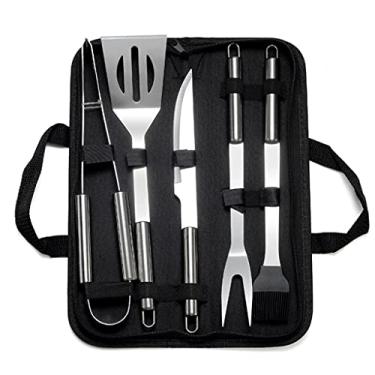 Imagem de Conjunto de ferramentas para churrasco e acessórios de churrasco, 20 peças, kit de ferramentas de churrasco de aço inoxidável resistente com alça antiderrapante e bolsa de armazenamento para cozinhar ao ar livre, acampamento, churrasco - melhor presente para churrasqueira