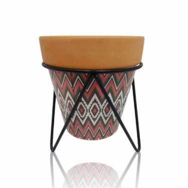 Imagem de Vaso Planta  Decorativo De Ceramica 14CM  Com Suporte - Bwx