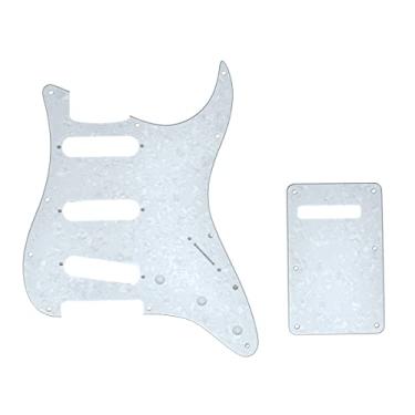 Imagem de Dopro 11 Hole Strat SSS Pickguard ST placa traseira Trem capa serve para para-choque EUA/Mexicano Strat White Pearl
