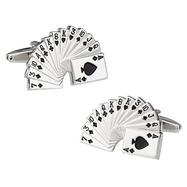 Imagem de Abotoaduras com caixa de apresentação Cuff-Daddy Gambler Deck of Cards