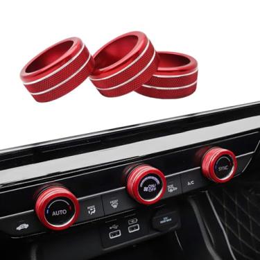Imagem de TLIFORT Anel de interruptor de ar condicionado para Honda CRV HRV Accord 2023 2024 para console central cívico 2022-2024, vermelho, 3 peças