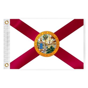 Imagem de Bandeira náutica Florida State Boat 30 x 45 cm dupla face 3 camadas FL bandeira marinha nylon pequeno iate vela pontão barco quadriciclo bicicleta caminhão motocicleta banner latão patriótico fora (FL