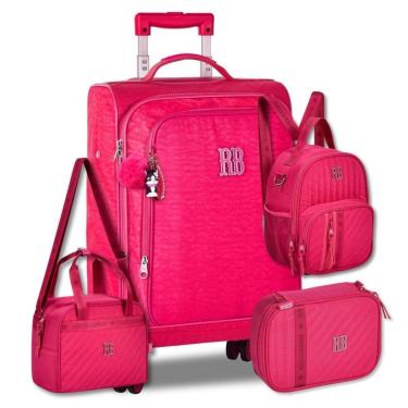 Imagem de Mochila Mala Escolar com 2 Lancheiras e Estojo Rebecca Bonbon-Feminino