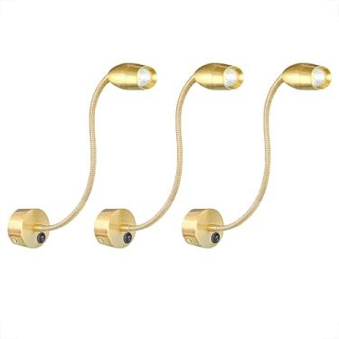 Imagem de 3 Arandela Cabeceira Leitura Led Direcionável Dourada Bet73