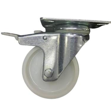 Imagem de Kit 4 Roda Rodízio Giratório Com Base 4" Carga Max 90kg + Freio  - Aja