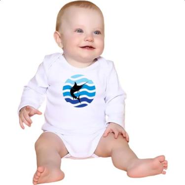 Imagem de Body intantil Animais marinhos marlim silhueta sunset - Alearts, GG