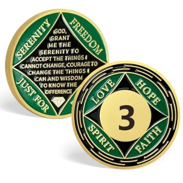 Imagem de NA Medalhão Just for Today NA Token NA Chips NA Coins banhado a ouro Narcóticos Moedas Anônimos Sobriedade Moeda Chip Aniversário Aniversário Token Recuperação Presente Caixa de Plástico Transparente