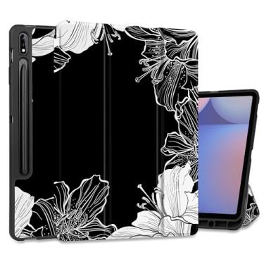 Imagem de MEEgoodo Capa para Samsung Galaxy Tab S10+ 2024/S9 Plus/S9 FE Plus 12,4 polegadas 2023 com suporte para caneta, capas para tablet com suporte dobrável + capa traseira de TPU macio + despertar/hibernar
