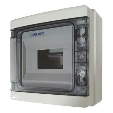 Imagem de Caixa Quadro De Sobrepor Para 8 Disjuntores Din Com Ip65 - Soprano