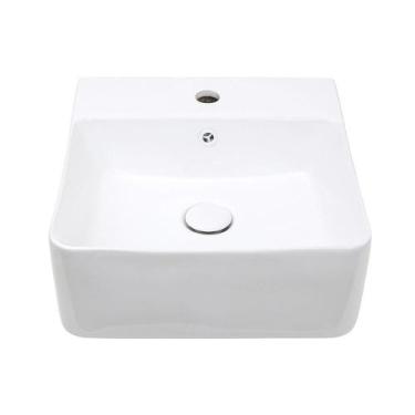 Imagem de Cuba de Apoio para Banheiro Quadrada Louça Cerâmica Ágata Pingoo.casa 