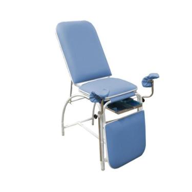 Imagem de Mesa Maca de Exame Ginecológico Hospitalar Com Gaveta Azul Céu - Metal