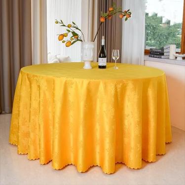 Imagem de JONKMY Toalha de mesa redonda para hotel, restaurante, banquete, toalhas de mesa redondas com padrão floral espesso, panos protetores de mesa para aniversário, casa de fazenda, primavera, Páscoa,