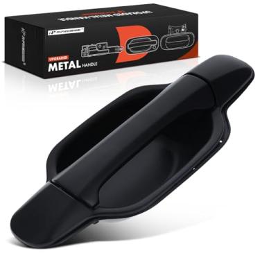 Imagem de A-Premium Maçaneta exterior de metal atualizada do lado do motorista traseiro esquerdo compatível com Chevrolet Colorado 2004-2012 e GMC Canyon 2004-2012, Pickup Crew Cab, Primed Black, Replace#