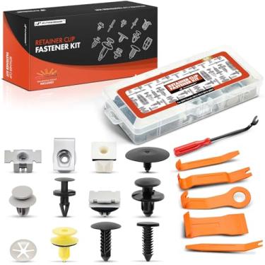 Imagem de A-Premium Kit de clipes de retentor de para-choque dianteiro e traseiro com 109 peças (6 peças de removedor de fixador), capô de acabamento de porta, clipes de rebite de porca de empurrar compatíveis