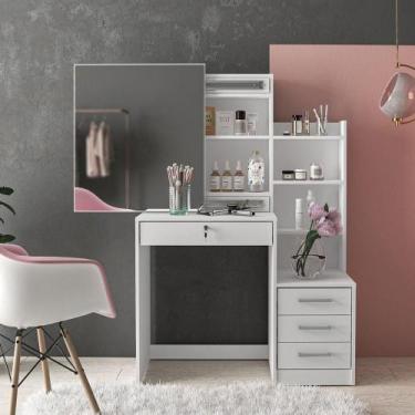 Imagem de Penteadeira 4 Gavetas com Espelho Deslizante e Nichos Helena Yescasa B