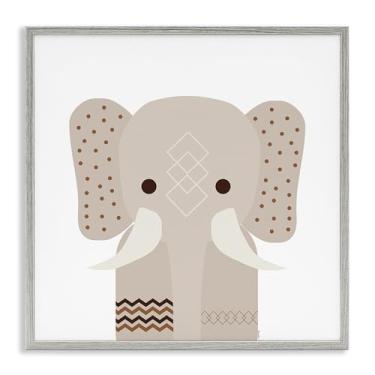 Imagem de Stupell Industries Design de parede giclée emoldurado cinza elefante em tom neutro por Daniela Santiago, 61 x 61 cm