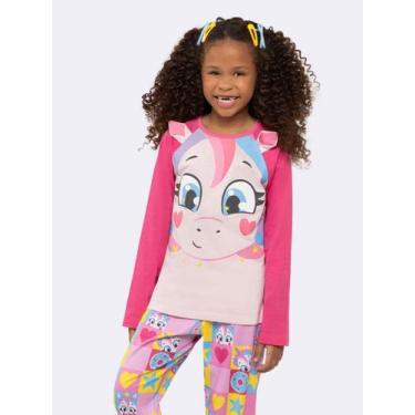 Imagem de Pijama Infantil Manga Longa Unicórnio com Detalhes Divertidos - Veggi,