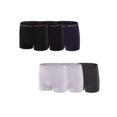 Imagem de Kit 6 Cuecas Boxer Trifil CE0277/0277 Sem Costura - Preto/Branco/Cinza