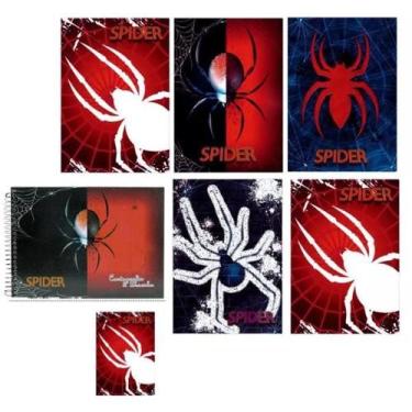 Imagem de Kit 7 Caderno Spider Brochurão Capa Dura 96 Folhas Costurado - Maxima 
