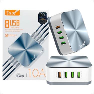Imagem de Carregador De Mesa Hub Com 8 Portas USB E Carregamento Rápido Qualcomm