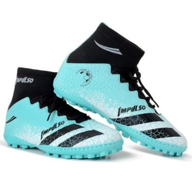 Imagem de Chuteira Society Com Trava Confortavel Futebol Grama Sintética Costura