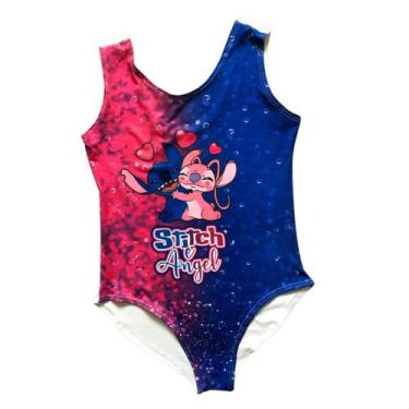 Imagem de Body Collant Infantil para Carnaval com Estampa Angel e Stitch 3 Coraç