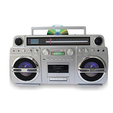 Imagem de TechPlay Monster 1980S-Style Boom Box Leitor de CD, Gravador/Gravador, AM/FM, USB, Alto-falante Bluetooth com bateria recarregável integrada