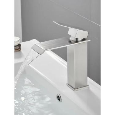 Imagem de Torneira banheiro cascata quadrada baixa - cromada - mg32 - MG METAIS