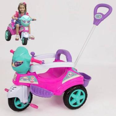Imagem de Triciclo Rosa para Bebê com Empurrador Leve, Seguro e Ajustável  Prese
