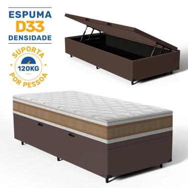 Imagem de Cama Box Baú com Colchão de Espuma D33 Double Face Air Pro Força Anjos Solteiro 88cm