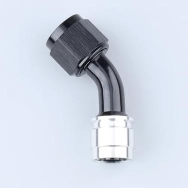 Imagem de AC PERFORMANCE -8 AN crimpagem de 45 graus na extremidade da mangueira giratória PTFE alumínio preto para linha de combustível de teflon