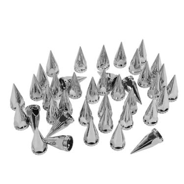 Imagem de 33 Mm X 4 3/4 de Porca de Pico, Fios de Plástico Cromado Abs Cromados Em Tampas de Porca de Pinheiro para Caminhões Semi, Pacote de 20 (40pcs)