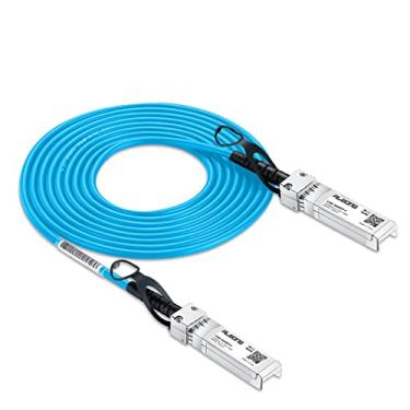 Imagem de Alwong Azul 3 m/9,84 pés 10G SFP+ cabo de conexão direta (DAC), cabo Twinax passivo, 10GBASE- SFP+ para conector SFP+, para Cisco SFP-H10GB-CU3M, Ubiquiti, Arista, D-Link, Mikrotik, Netgear, etc.