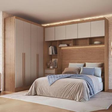 Imagem de Quarto Modulado Casal 10 Portas 3 Gavetas Infinity Móveis Castro, Cedr