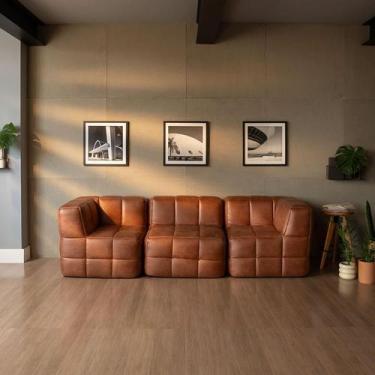 Imagem de Sofá Guldi Popup com 2 Módulos Canto e Central material sintético Cara