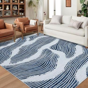 Imagem de dainslef Tapetes de área para sala de estar, 25 x 30 cm, laváveis à máquina para quarto, antiderrapante, camada baixa, tapete de lã sintética, tapete dobrável e fino para sala de jantar, sala de jogos