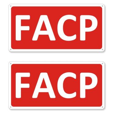 Imagem de (Pacote com 2) Placa FACP, painel de controle de alarme de incêndio, 30 x 15 cm, placas FACP para porta, alumínio, refletivo, antiferrugem, à prova de intempéries e fácil de instalar (vermelho)