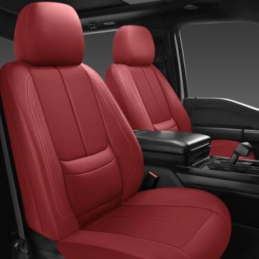 Imagem de Capas de assento de carro de couro de cobertura total, capas de assento impermeáveis para carros, caminhonete SUVs, almofada de assento de carro, protetor de assento de carro, capa de assento frontal