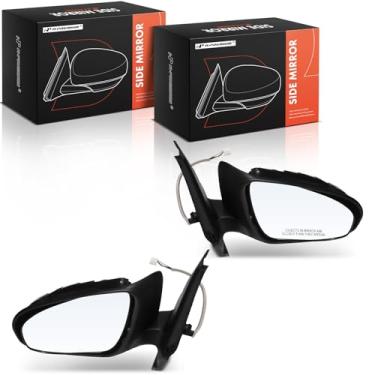 Imagem de A-Premium Par (2) espelhos retrovisores elétricos do lado do motorista e do passageiro - compatível com Toyota Yaris 2012 2013 2014 - Retrovisor retrovisor externo preto dobrável manual aquecido