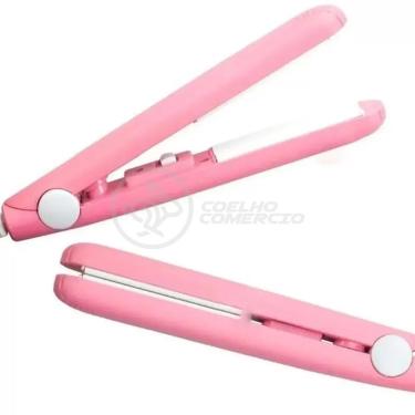 Imagem de Mini Chapinha Prancha 17Cm Bivolt 110|220V Profissional Rosa