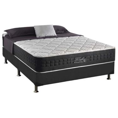 Imagem de Cama Box Casal: Colchão Molas Masterpocket Ensacadas Anjos Fort Flex + Base Cinza(138X188)