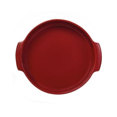Imagem de Travessa Redonda Em Porcelana Assar E Servir 25x5cm Germer Vermelho