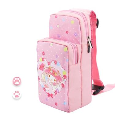 Imagem de HYPERCASE Bolsa De Viagem Portátil E Fofa Para Nintendo Switch/Oled/Lite, Mochila Impermeável Grande Capacidade Armazenamento, Acessórios Ombro Console Switch, Base Carregamento, Porta-Cartões, Adeq