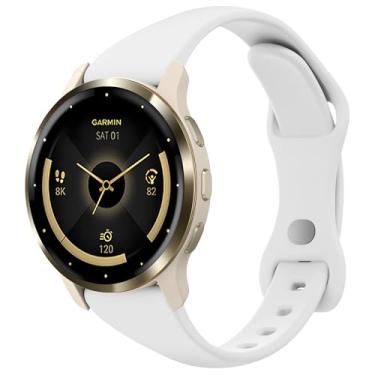 Imagem de Laband Pulseiras de relógio de silicone finas de 22 mm compatíveis com Garmin Venu 3/Venu 2/Vivoactive 4, pulseira de reposição esportiva fina e estreita para Forerunner 265/255/255 Music feminino e