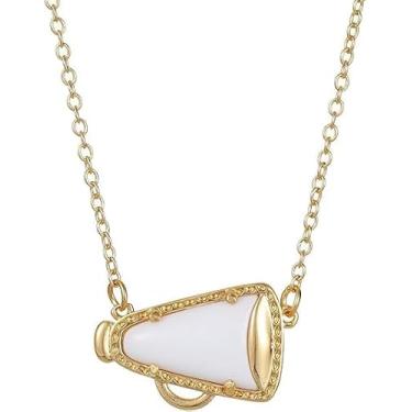 Imagem de ONLYJUMP Colar de torcida para mulheres, pingente de megafone de torcida de ginástica delicada, colar com pingente de equipe de torcida, pingente, pingente, joias para presente, Large, Liga de aço