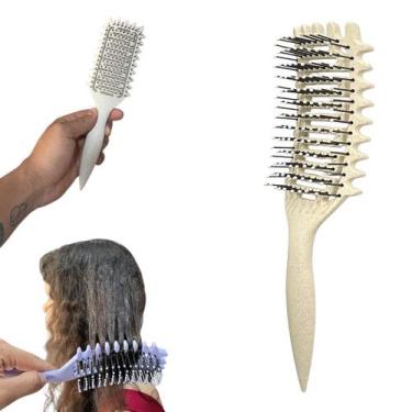 Imagem de Escova De Fitagem Cabelos Cacheados Ondulados Cachos - Mofashi, Branco