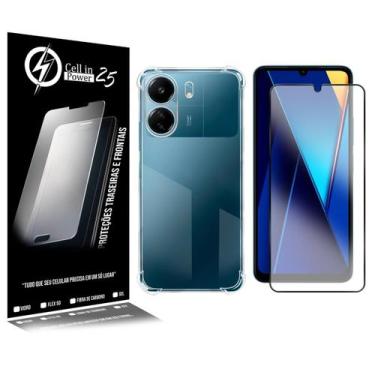 Imagem de Capa anti impacto transparente + Película De Vidro 3D Para Xiaomi Poco