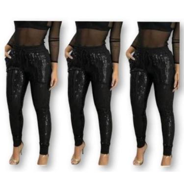 Imagem de calça feminina jogger paitê - filó modas, Preto, g