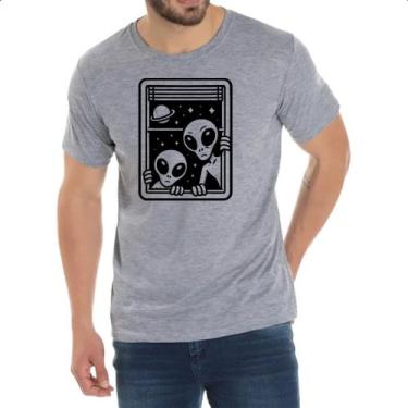 Imagem de Camiseta Cinza Aliens na janela - Alearts, P